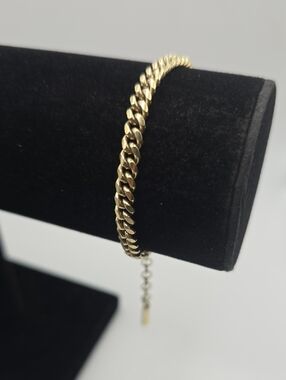 Jaxxon Classic Gold Sterling Silver Cuban Chain Bracelet for Women